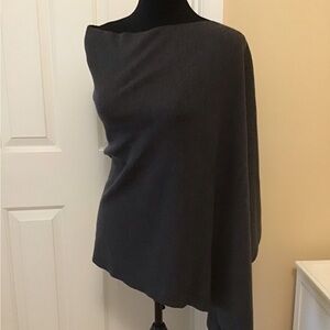 Eileen Fisher Charcoal Knit Poncho